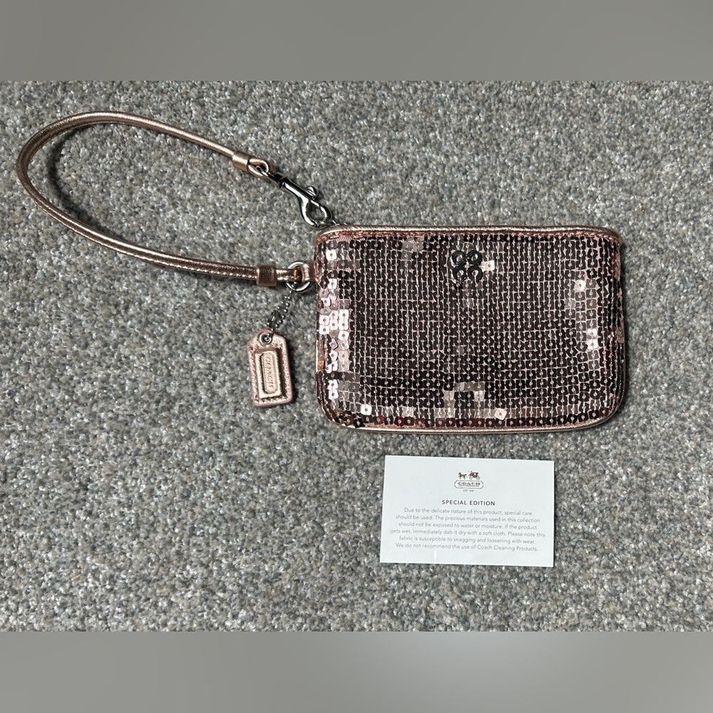 Pink Sparkly Coach Wristlet